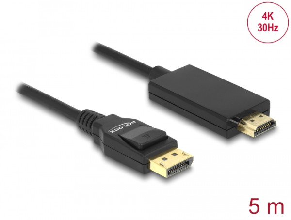 DeLOCK 85319 Videokabel-Adapter 5 m DisplayPort HDMI Schwarz (85319)
