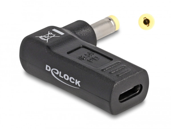 DeLOCK Adapter für Notebook Ladekabel USB Type-C Buchse zu HP 4,8 x 1,7 mm Stecker 90° gewinkelt (60006)