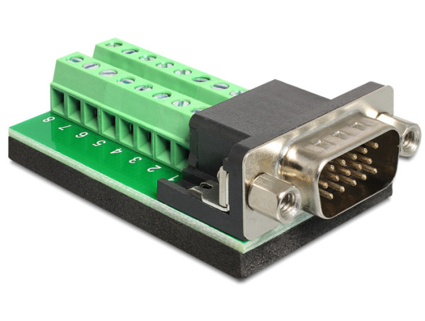 DeLOCK 65424 Kabeladapter VGA 16p Schwarz, Grün, Silber (65424)
