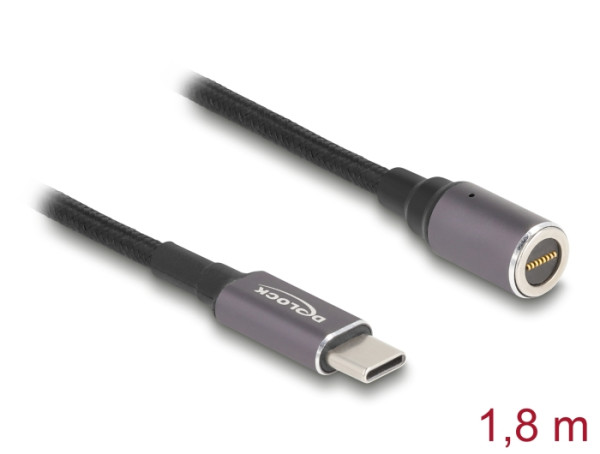 DeLOCK Notebook Ladekabel USB Type-C Stecker zu magnetischem 8 Pin Konnektor 1,8 m (80780)
