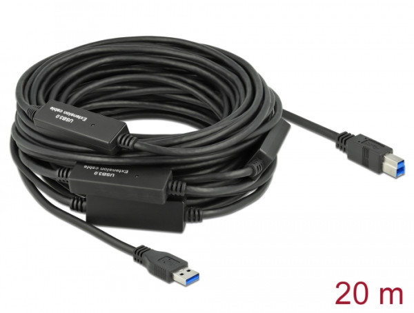 DeLOCK 85382 USB Kabel USB 3.2 Gen 1 3.1 Gen 1 20 m USB A USB B Schwarz (85382)
