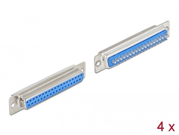 DeLOCK D-Sub 37 Pin Buchse Metall, Lötversion, 4 Stück (66715)
