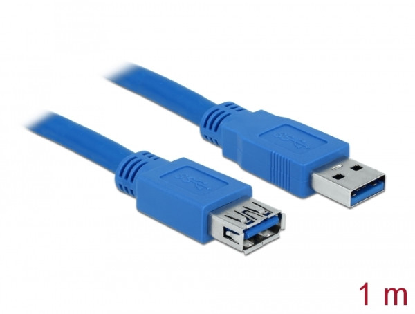 DeLOCK USB 3.0-A M/F - 1m USB Kabel USB A Blau (82538)