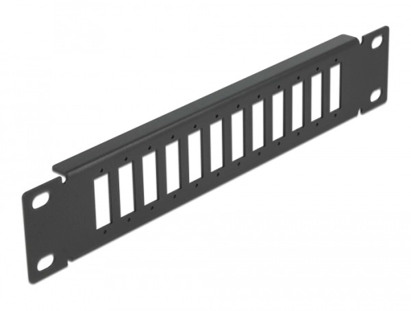 DeLOCK 10″ LWL Patchpanel 12 Port für SC Duplex / LC Quad 1 HE schwarz (66802)