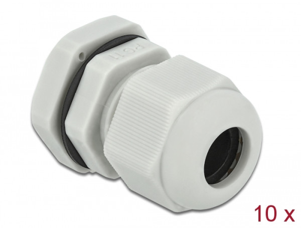 DeLOCK Kabelverschraubung PG11 10 Stück grau (60197)