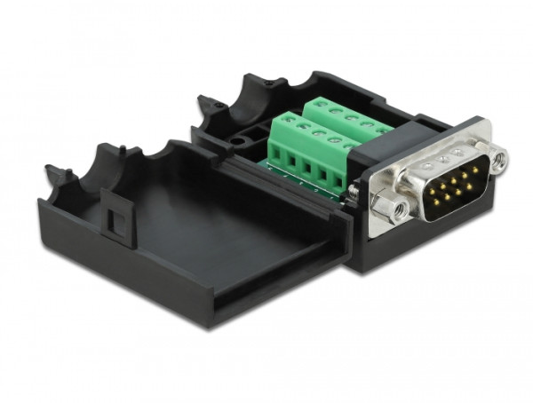 DeLOCK 66264 Drahtverbinder Sub-D 9, 10 Pin Terminalblock Schwarz (66264)