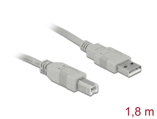 DeLOCK 82215 USB Kabel 1,8 m USB A USB B Grau (82215)