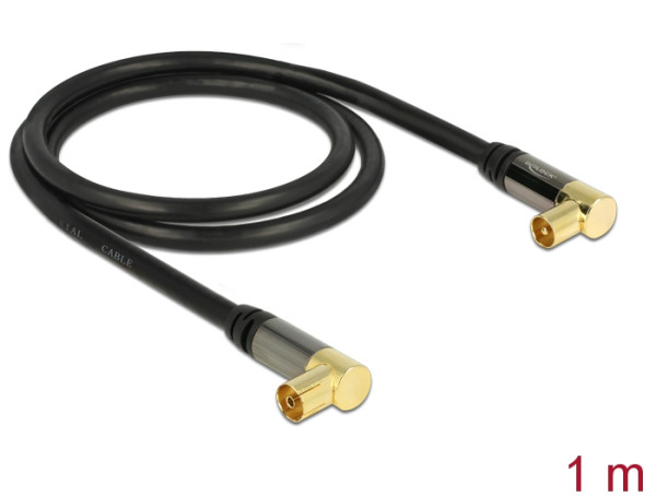 DeLOCK 88781 Koaxialkabel RG-6/U 1 m IEC Schwarz (88781)