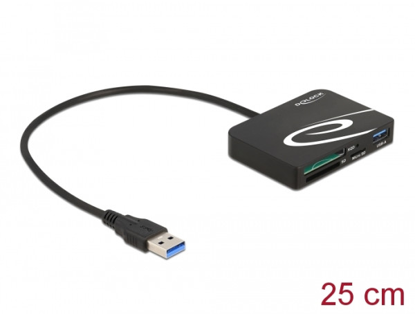 DeLOCK Card Reader für XQD / SD / Micro SD Speicherkarten + USB Typ-A Port (91756)