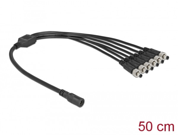 DeLOCK DC Verteilerkabel 5,5 x 2,1 mm 1 x Buchse zu 6 x Stecker verschraubbar (86591)