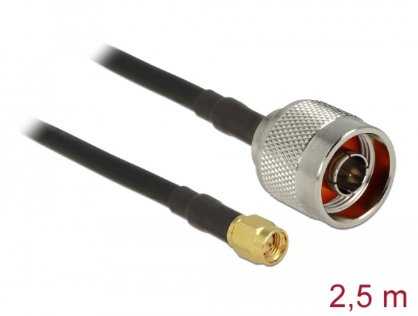 DeLOCK 89420 Koaxialkabel CFD200 2,5 m SMA Schwarz (89420)