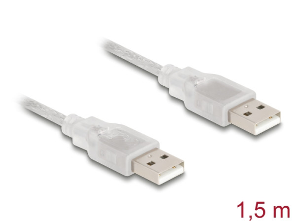 DeLOCK 83888 USB Kabel USB 2.0 1,5 m USB A Transparent (83888)
