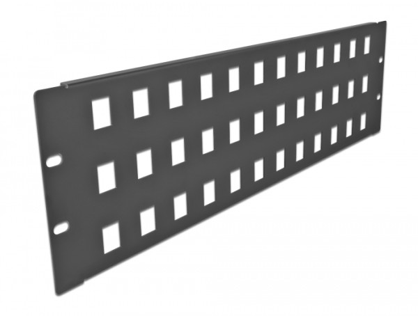 DeLOCK 19″ Keystone Patchpanel 48 Port 3 HE schwarz (66838)
