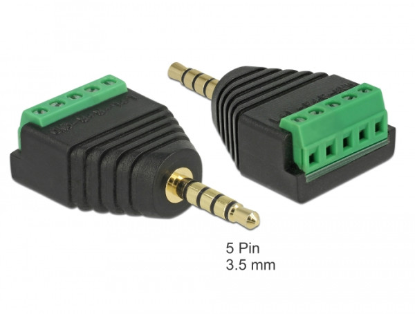DeLOCK 65947 Kabeladapter 3.5 mm Anschlussklemme Schwarz, Grün (65947)