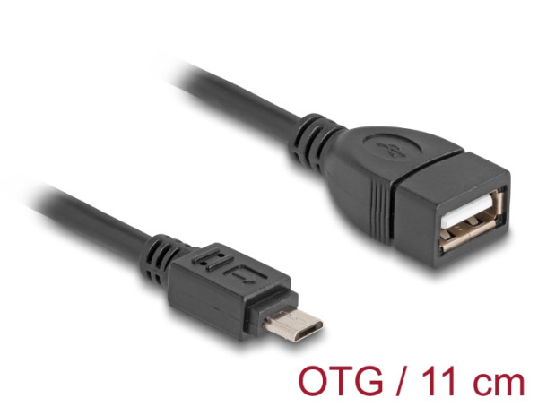 DeLOCK USB 2.0 OTG Kabel Typ Micro-B Stecker zu Typ-A Buchse 11 cm (83018)