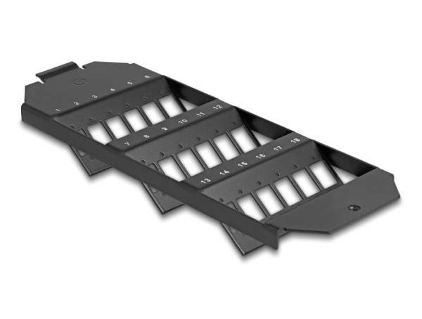 DeLOCK LWL Halterung für Bodentank 18 Port für SC Simplex / LC Duplex Kupplungen schwarz (88163)