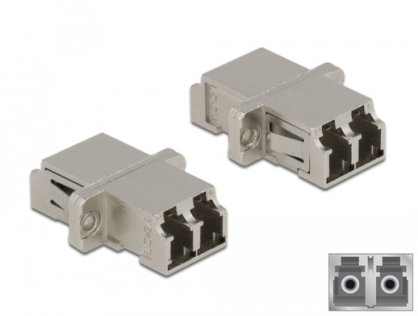 DeLOCK LWL Kupplung LC Duplex Buchse zu LC Duplex Buchse Singlemode Metall (86874)