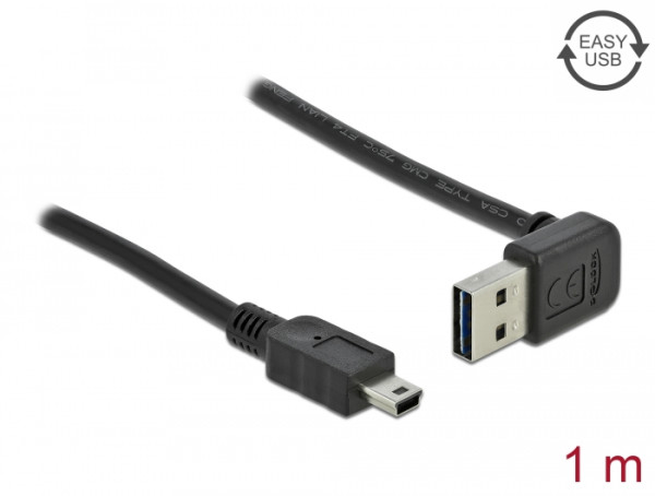 DeLOCK 1m, USB 2.0-A - USB 2.0 mini USB Kabel USB A Mini-USB B Schwarz (83543)