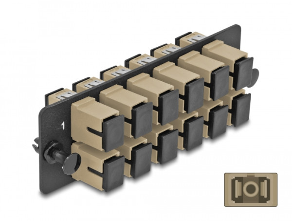 DeLOCK LWL Adapter Panel SC Simplex OM1 / OM2 12 Port beige (66927)