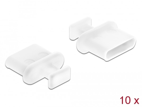 DeLOCK Staubschutz für USB Type-C Buchse mit Griff 10 Stück weiß (64094)