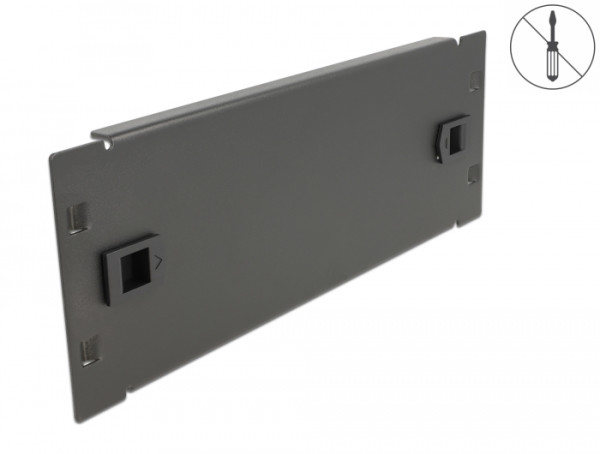 DeLOCK 10″ Netzwerkschrank Blindabdeckung werkzeugfrei 2 HE schwarz (66578)