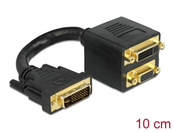 DeLOCK Adapter DVI29 Stecker zu DVI29 + VGA Buchse (65052)