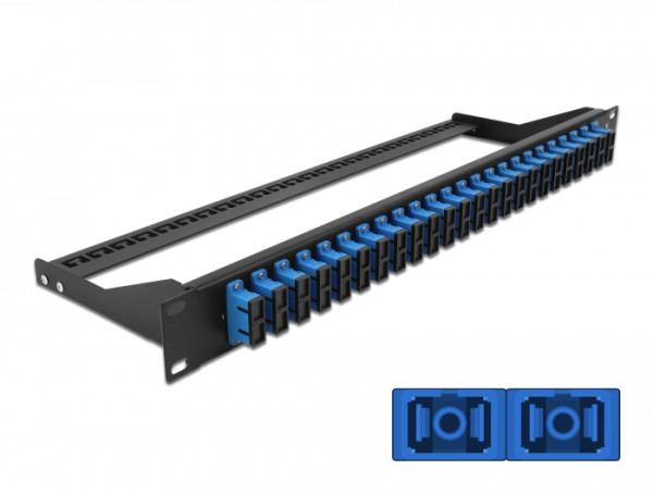 DeLOCK 19″ LWL Patchpanel 24 Port SC Duplex blau (43392)
