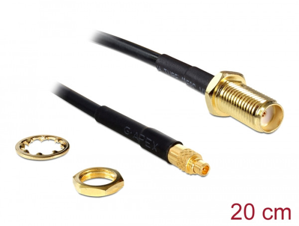 DeLOCK 88580 Koaxialkabel 0,2 m SMA MMCX Schwarz (88580)