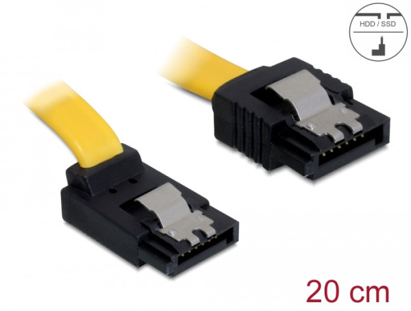 DeLOCK 0.2m SATA Cable SATA-Kabel 0,2 m Gelb (82470)