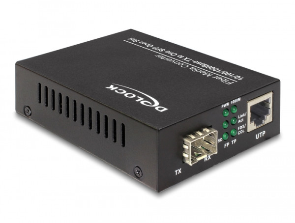 DeLOCK Media Converter 1000Base-T to SFP Netzwerk Medienkonverter 1000 Mbit/s Schwarz (86220)