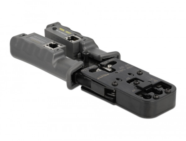 DeLOCK Crimpzange mit Abisolierer und Netzwerktester für 8P RJ45, 6P RJ12/11, 6P DEC oder 4P RJ10 Stecker (90511)