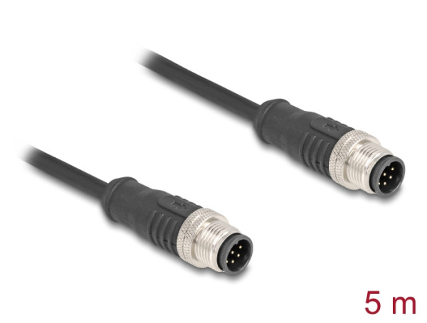 DeLOCK M12 Kabel A-kodiert 8 Pin Stecker zu Stecker PVC 5 m (80808)
