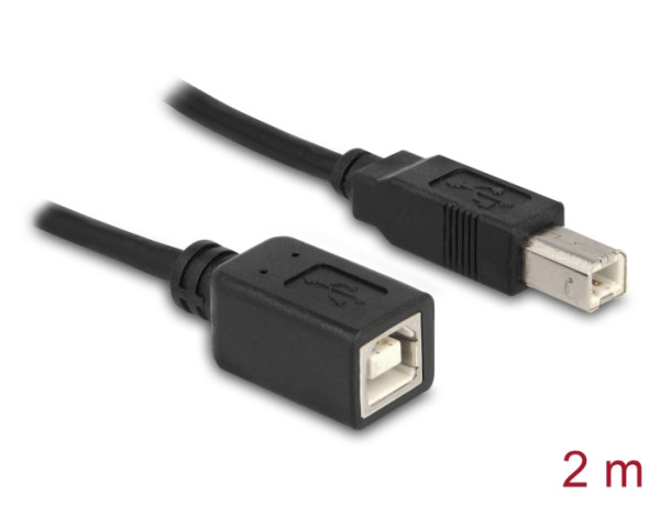 DeLOCK USB2.0-B - USB2.0-B, 2m USB Kabel USB B Schwarz (83427)