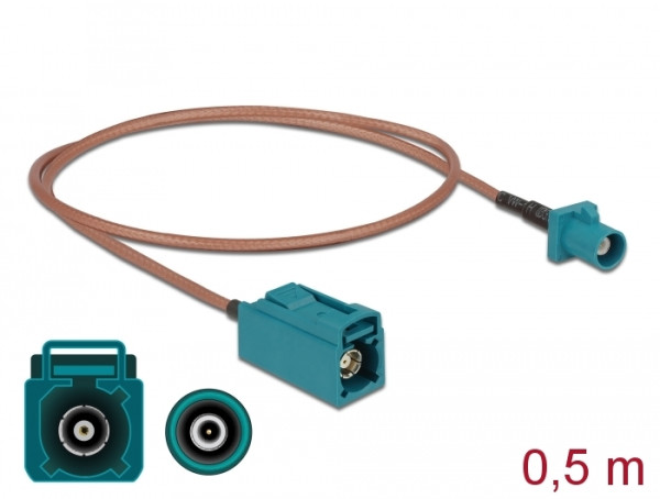 DeLOCK Antennenkabel FAKRA Z Stecker > FAKRA Z Buchse RG-316 0,5 m (90004)