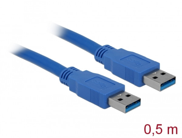 DeLOCK 0.5m USB 3.0 USB Kabel USB 3.2 Gen 1 3.1 Gen 1 0,5 m USB A Blau (83121)