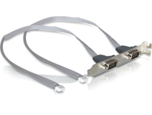 DeLOCK Slot bracket 2 x COM port 2 mm pitch Serien-Kabel Silber DB-9 (41791)