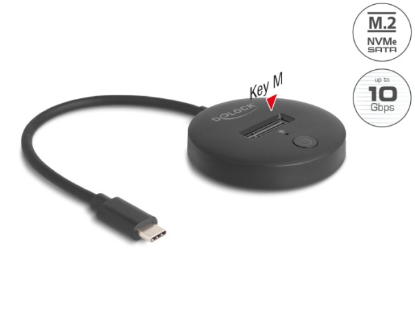 DeLOCK M.2 Dockingstation für M.2 NVMe / SATA SSD mit USB 10 Gbps USB Type-C Stecker (64254)