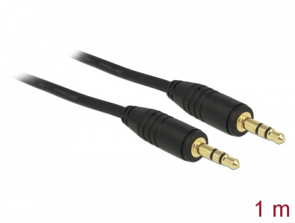 DeLOCK 1m 3.5mm M/M Audio-Kabel Schwarz (83744)