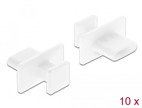 DeLOCK Staubschutz für USB Type-C Buchse mit großem Griff 10 Stück weiß (64097)