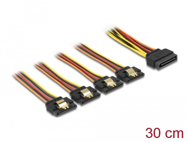 DeLOCK 60157 SATA-Kabel 0,3 m SATA 15-Pin 4 x SATA 15-Pin Mehrfarbig (60157)