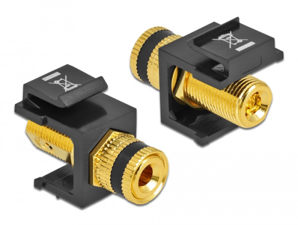 DeLOCK Keystone Modul Polklemme > Gewindebuchse schwarz / schwarz (86864)