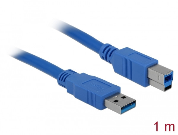 DeLOCK Cable USB3.0 A-B male/male 1m USB Kabel USB A USB B Blau (82580)