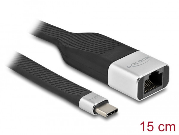 DeLOCK FPC Flachbandkabel USB Type-C zu Gigabit LAN 10/100/1000 Mbps 15 cm (86936)