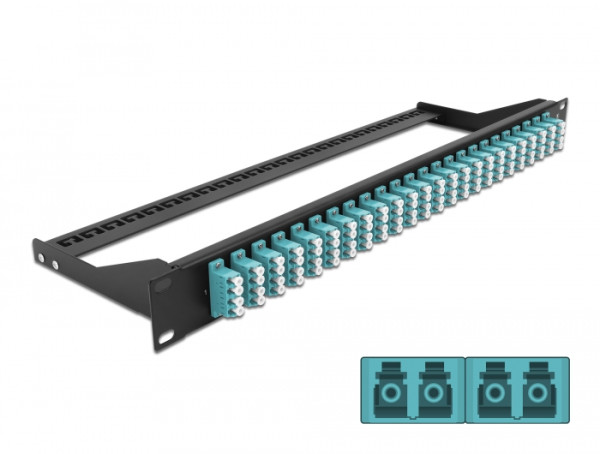 DeLOCK 19″ LWL Patchpanel 24 Port LC Quad aqua (43401)