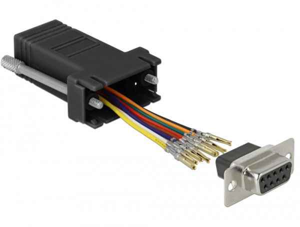 DeLOCK 66165 Kabeladapter Sub-D 9 pin Rj-45 Schwarz, Edelstahl (66165)