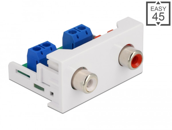 DeLOCK Easy 45 Modul 2 x Cinch Buchse 22,5 x 45 mm (81338)