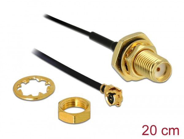 DeLOCK 88747 Koaxialkabel 0,2 m Schwarz (88747)