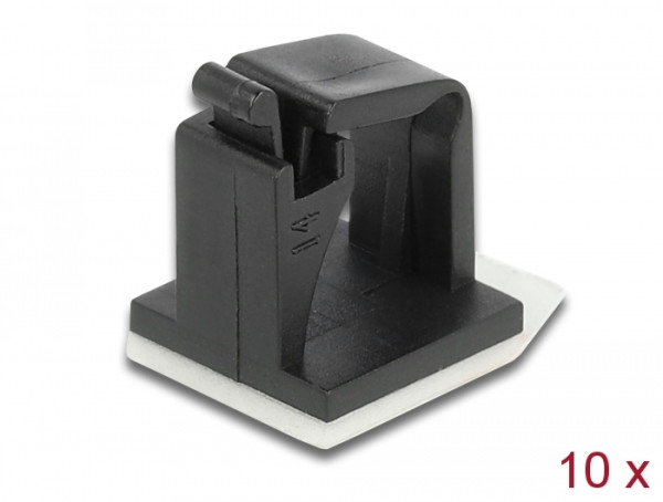 DeLOCK Kabelhalter mit Verschlussclip selbstklebend schwarz 10 Stück (60247)