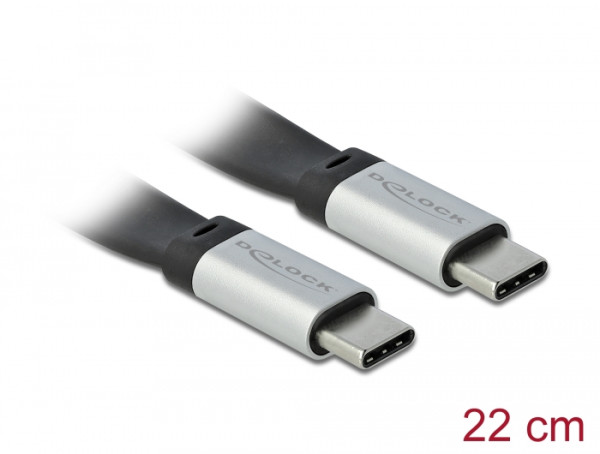 DeLOCK 85926 USB Kabel USB 3.2 Gen 2 3.1 Gen 2 0,22 m USB C Schwarz, Silber (85926)