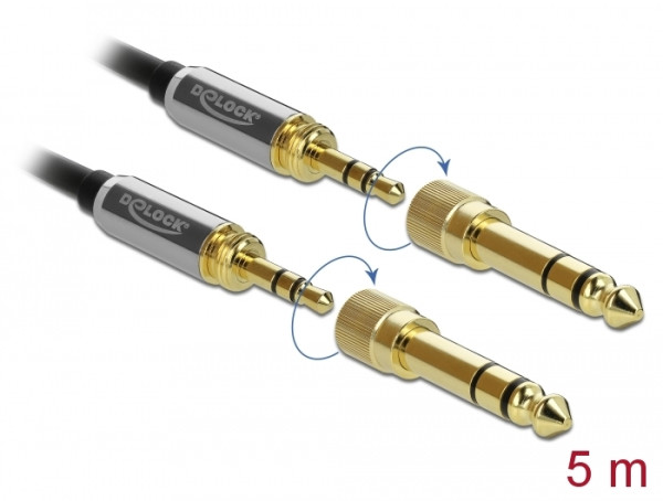 DeLOCK 85788 Audio-Kabel 5 m 3.5mm Schwarz, Grau (85788)